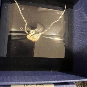 Swarovski Gold and Silver Swan Necklace